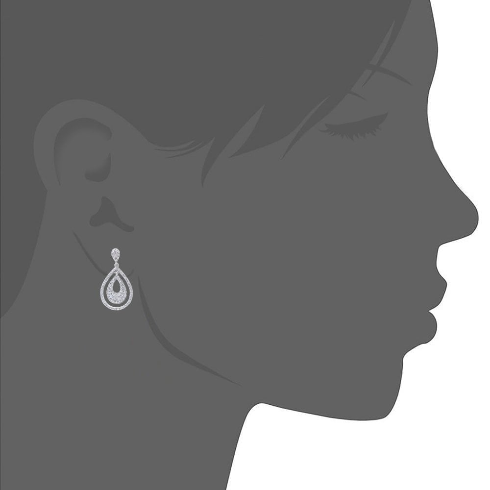 18ct White Gold 0.55 Carat Natural Diamond Teardrop Earrings