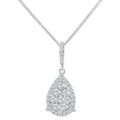 Diamond Cluster Necklace 18ct White Gold | Prime Jewellery