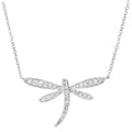 9ct White Gold 0.15 Carat Natural Diamond Dragonfly Necklace