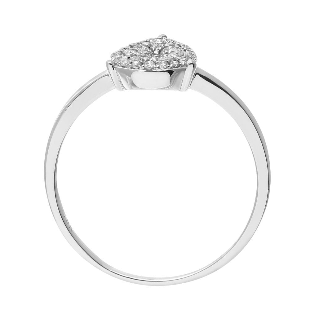 18ct White Gold 0.30 Carat Natural Diamond Cluster Pear Ring, I1 H-I