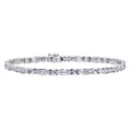 9ct White Gold 0.15 Carat Natural Diamond Criss-Cross Bracelet