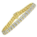 9ct Gold 2 Carat Natural Diamond Flames Tennis Bracelet