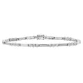 9ct White Gold 0.10 Carat Natural Diamond Trilogy Bar Bracelet