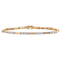 9ct Gold 0.10 Carat Natural Diamond Trilogy Bar Bracelet