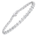 9ct White Gold 0.50 Carat Natural Diamond Tennis Bracelet I2-I3 H-I Size 7.25 Inch