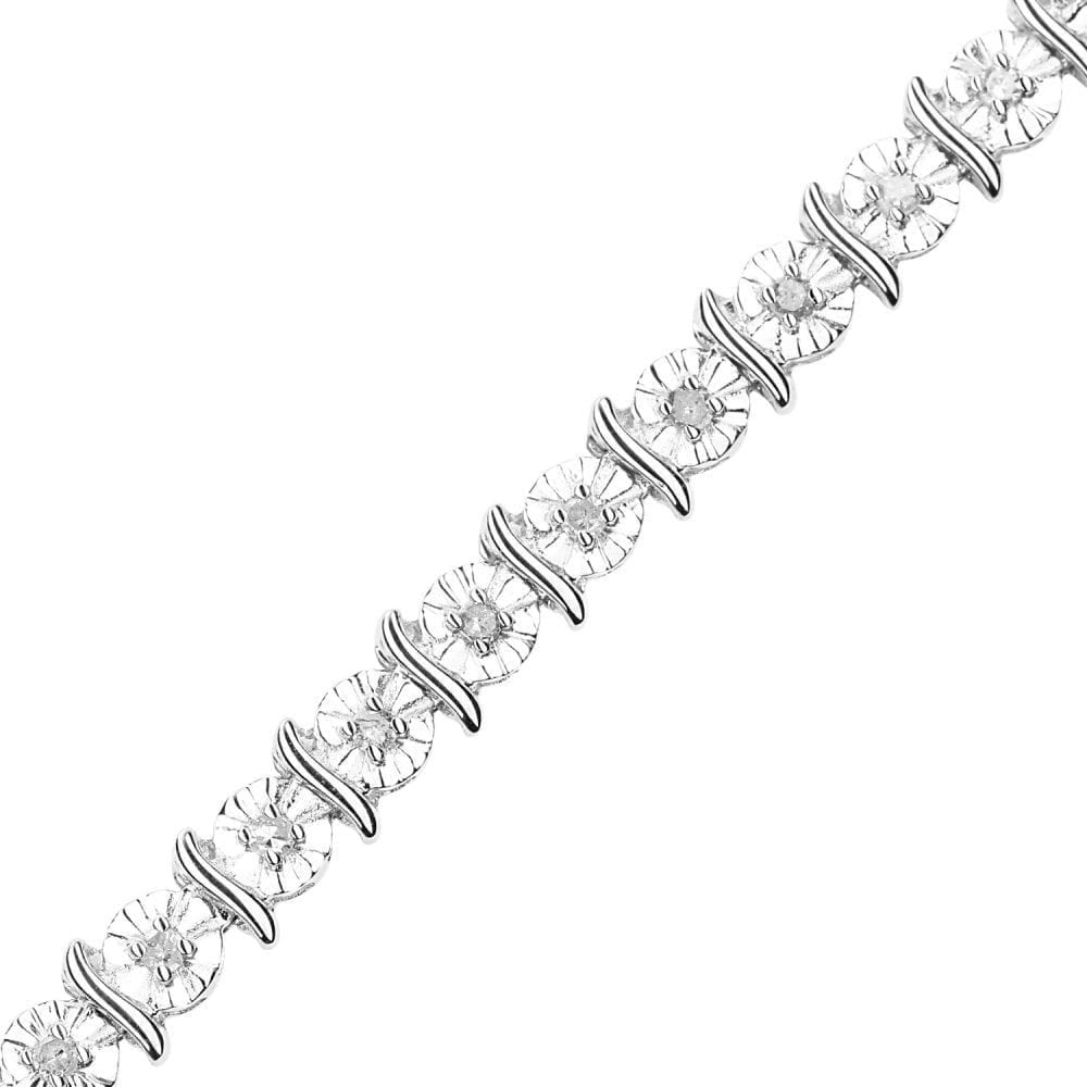 9ct White Gold 0.50 Carat Natural Diamond Tennis Bracelet I2-I3 H-I Size 7.25 Inch