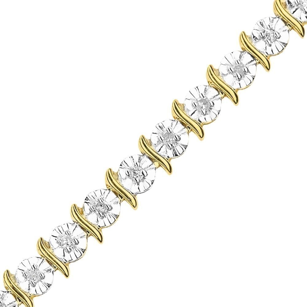 9ct Gold 0.50 Carat Natural Diamond Tennis Bracelet I2-I3 H-I Size 7.25 Inch