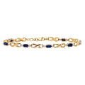 9ct Yellow Gold 2.35ct Natural Black Sapphire and Diamond Bracelet