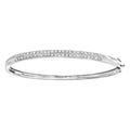 9ct White Gold 0.50 Carat Natural Diamond Hinged Bangle