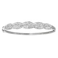 9ct White Gold Art Deco 0.50ct Natural Diamond Bangle