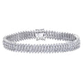 9ct Gold 1.5ct Natural Diamond 3 Row Carpet Bracelet