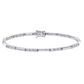 9ct Gold 0.25ct Natural Diamond Trilogy and Bar Bracelet