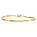 9ct Gold 0.25 Carat Natural Diamond Trilogy Bypass Hinged Bangle I1 H-I