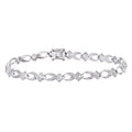 9ct White Gold 0.03 Carat Natural Diamond Crossover Ribbon Bracelet