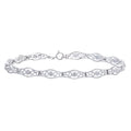 9ct Gold 0.06 Carat Natural Diamond Lacework Tennis Bracelet