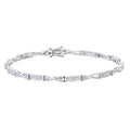 9ct White Gold 0.17 Carat Natural Diamond Trology and Bow Bracelet I2-I3 H-I Size 7.25 Inch