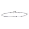 9ct White Gold 0.10 Carat Natural Diamond Trilogy and Bar Bracelet