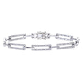 9ct White Gold 0.33 Carat Natural Diamond Paperclip Bracelet