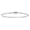9ct White Gold 0.10 Carat Natural Diamond Trilogy and Bar Bracelet