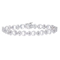 9ct White Gold 0.10 Carat Natural Diamond Spades and Hearts Bracelet I2-I3 H-I Size 7.25 Inch