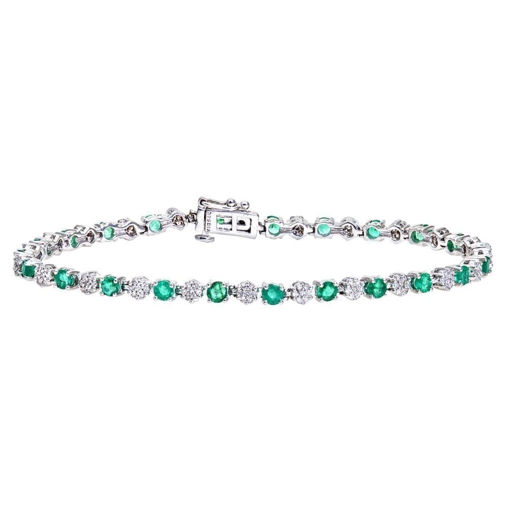 Emerald Tennis Bracelet 9ct White Gold | Prime Jewellery