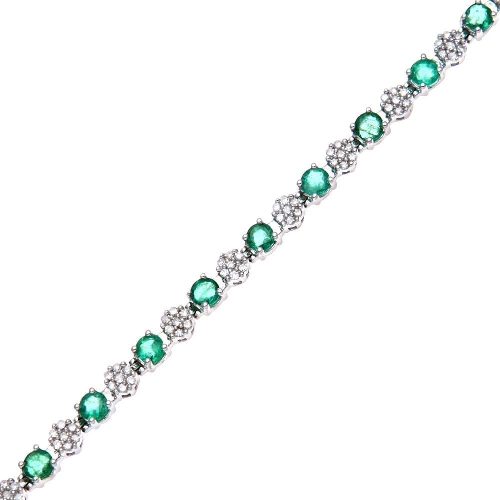 Emerald Tennis Bracelet - detail view | Prime Jewellery