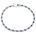 4.55 Ct Round Natural Blue Sapphire and Diamond Tennis in 9ct White Gold