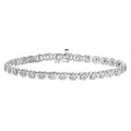 9ct White Gold 1.1 Carat Natural Diamond Crisscross Floral Tennis Bracelet