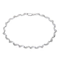 9ct White Gold 0.10ct Natural Diamond Swirl Bracelet