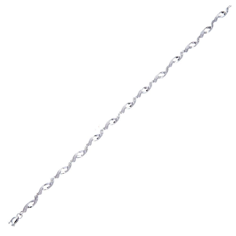 9ct White Gold Natural Diamond Bracelet