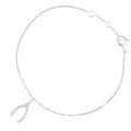 9ct White Gold Natural Diamond Wishbone Charm Bracelet