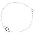 9ct White Gold Natural Black and White Diamond Inlerlink Bracelet
