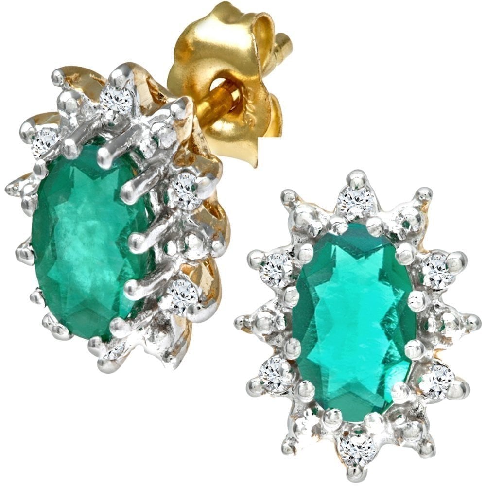 Emerald Stud Earrings - detail view | Prime Jewellery