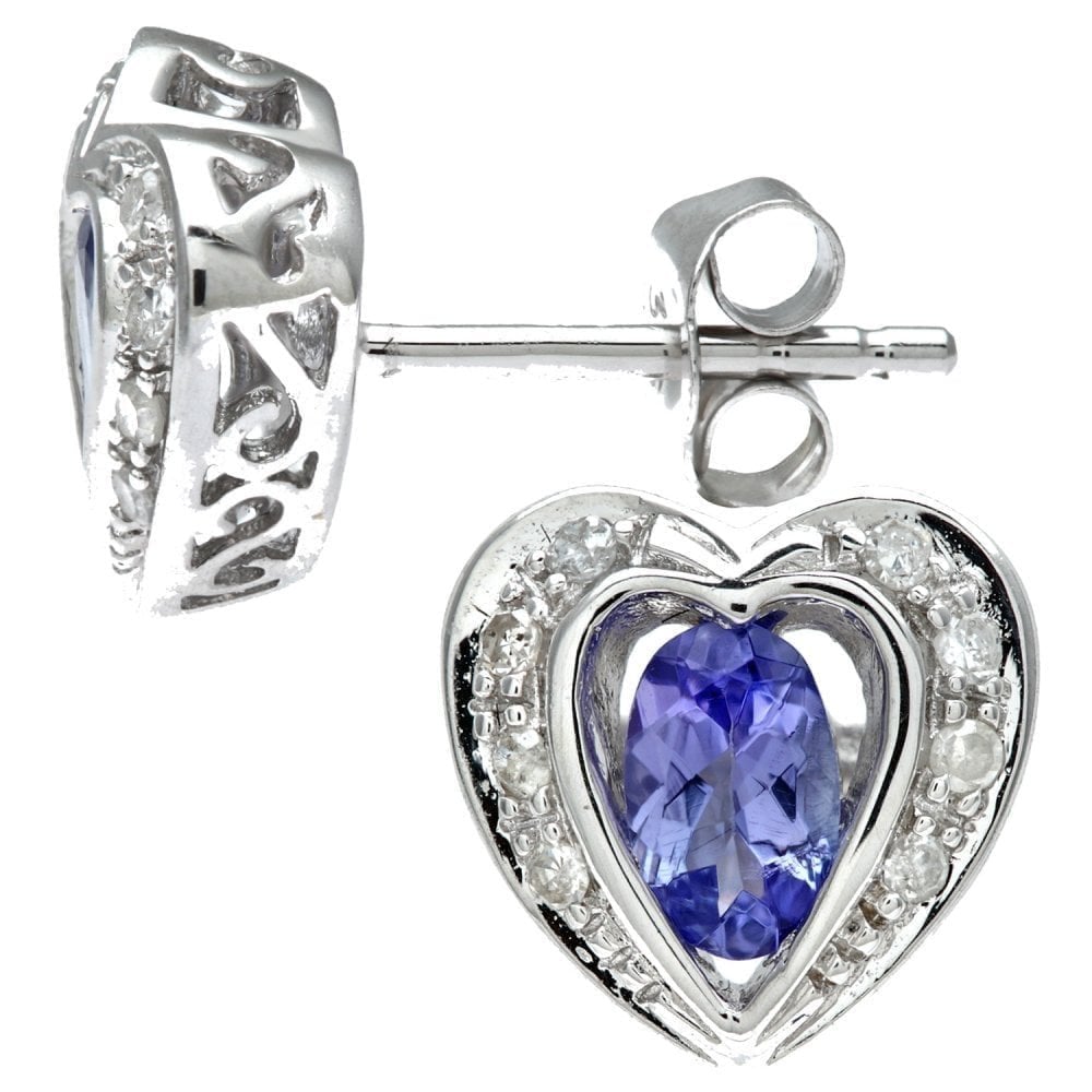 Tanzanite Stud Earrings - detail view | Prime Jewellery