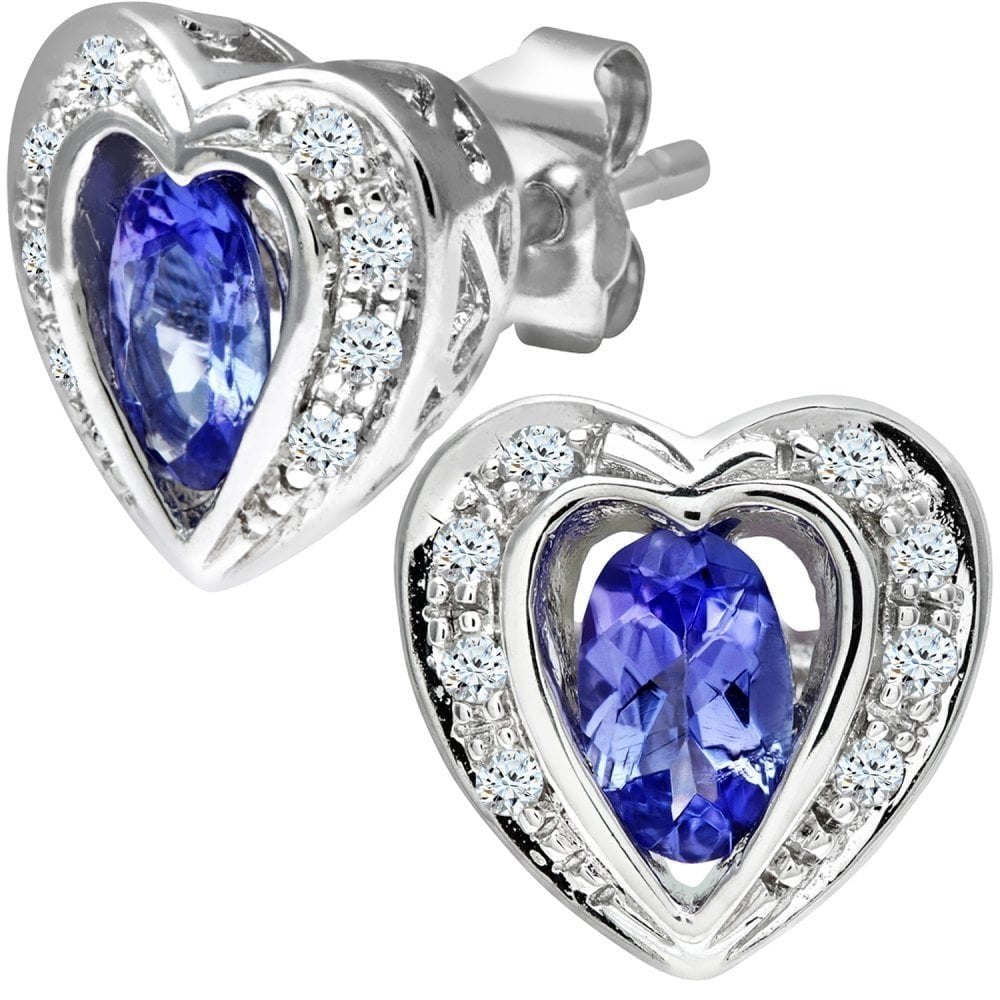 Tanzanite Stud Earrings - detail view | Prime Jewellery