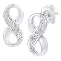 Diamond Infinity Stud Earrings 9ct White Gold | Prime Jewellery