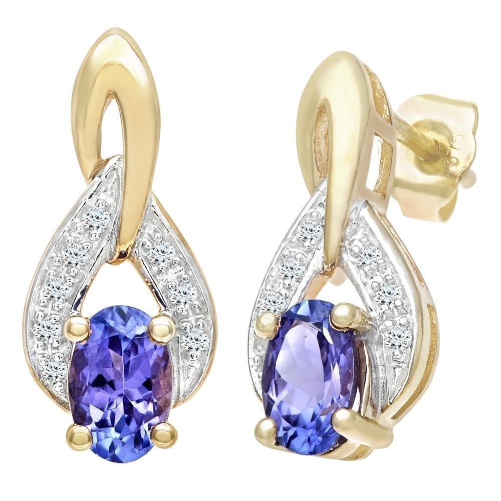Tanzanite Earrings 9ct Yellow Gold | Prime Jewellery