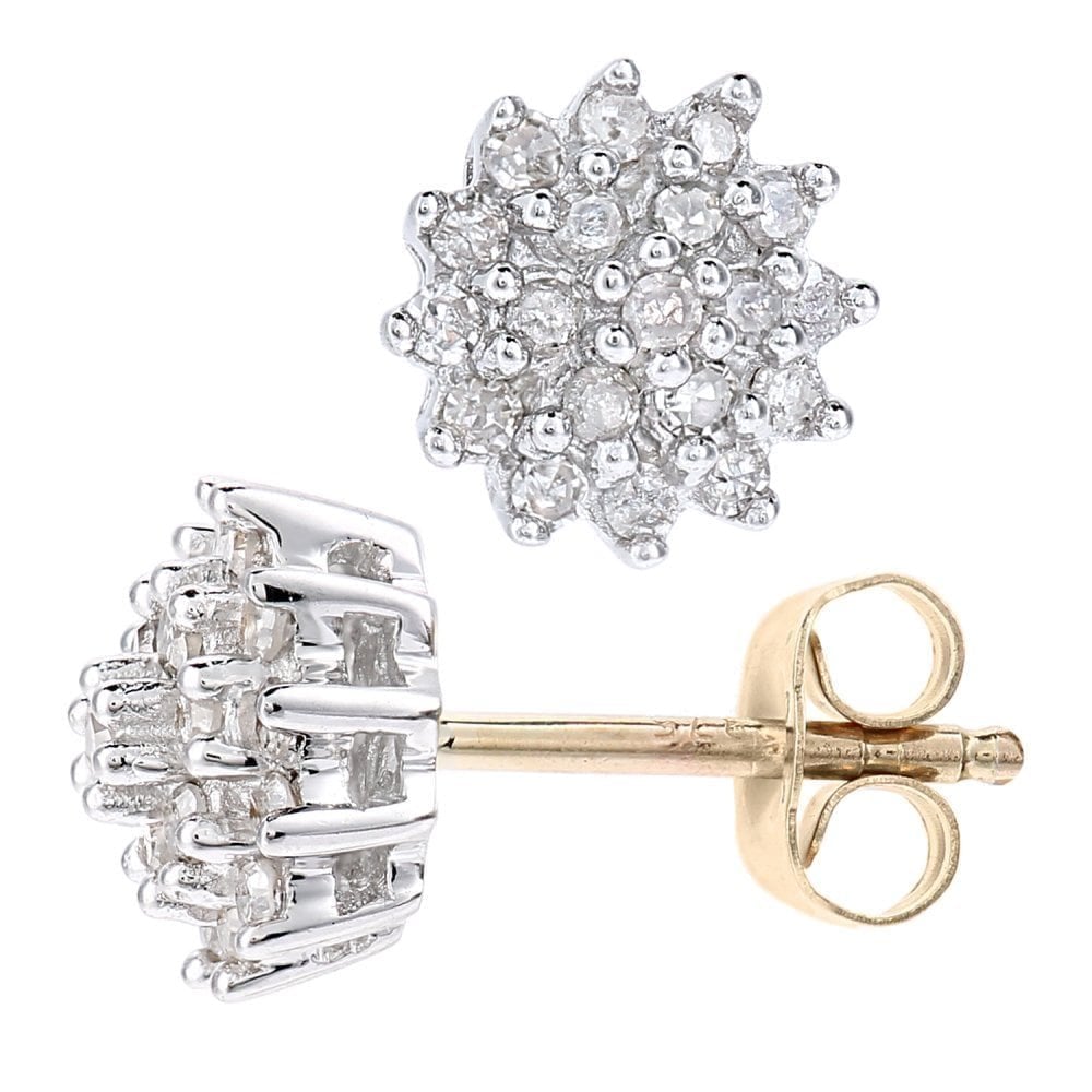 Diamond Cluster Stud - detail view | Prime Jewellery