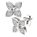 Diamond Flower Stud Earrings 9ct White Gold | Prime Jewellery