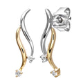 9ct Yellow & White Gold Natural Diamond Shooting Stars Earrings