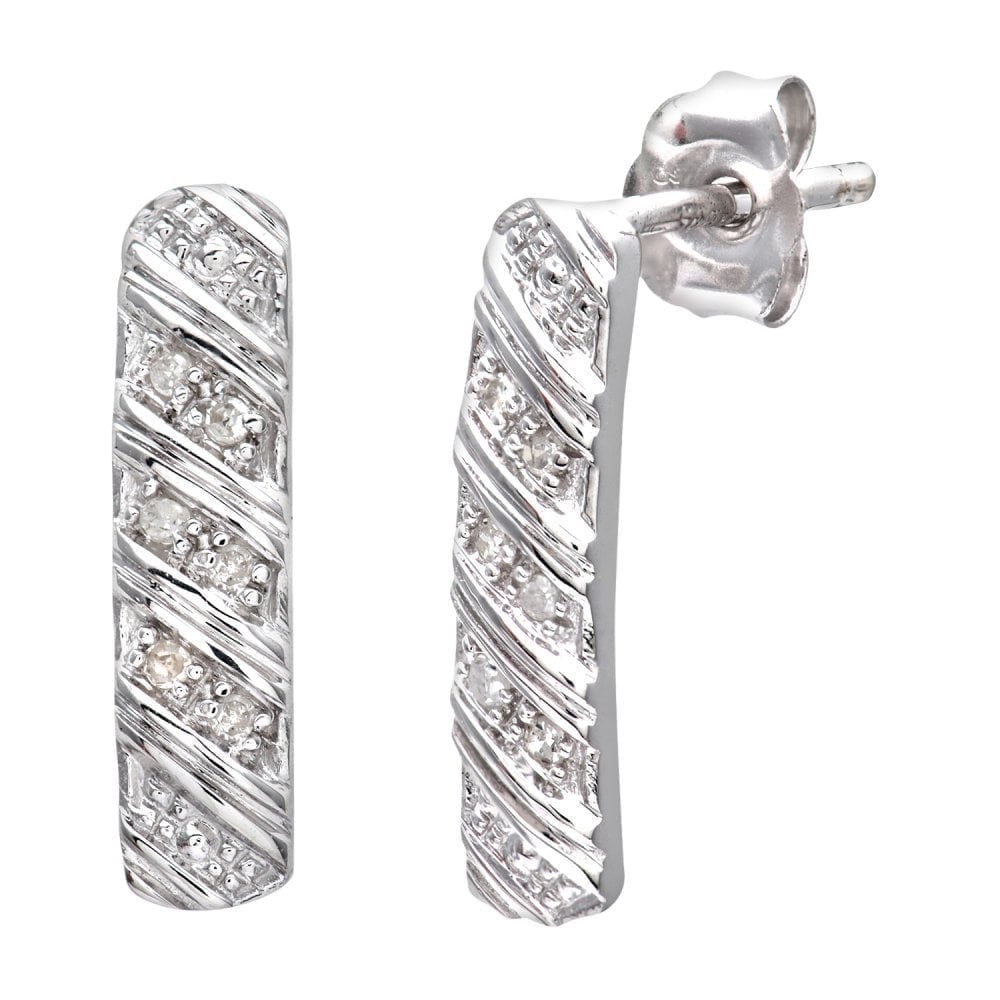 Diamond Drop Earrings 9ct White Gold | Prime Jewellery