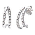 Diamond Huggie Hoop Earrings 9ct White Gold | Prime Jewellery