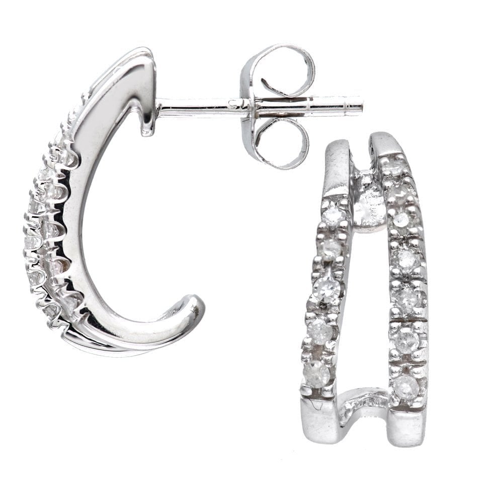 Diamond Huggie Hoop Earrings - detail view | Prime Jewellery