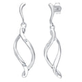 9ct White Gold Natural Diamond Swirl Drop Earrings