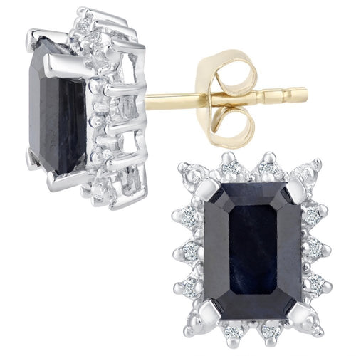 Black Sapphire Stud Earrings - detail view | Prime Jewellery