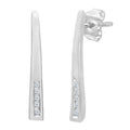 9ct White Gold Natural Diamond Stick Drop Earrings