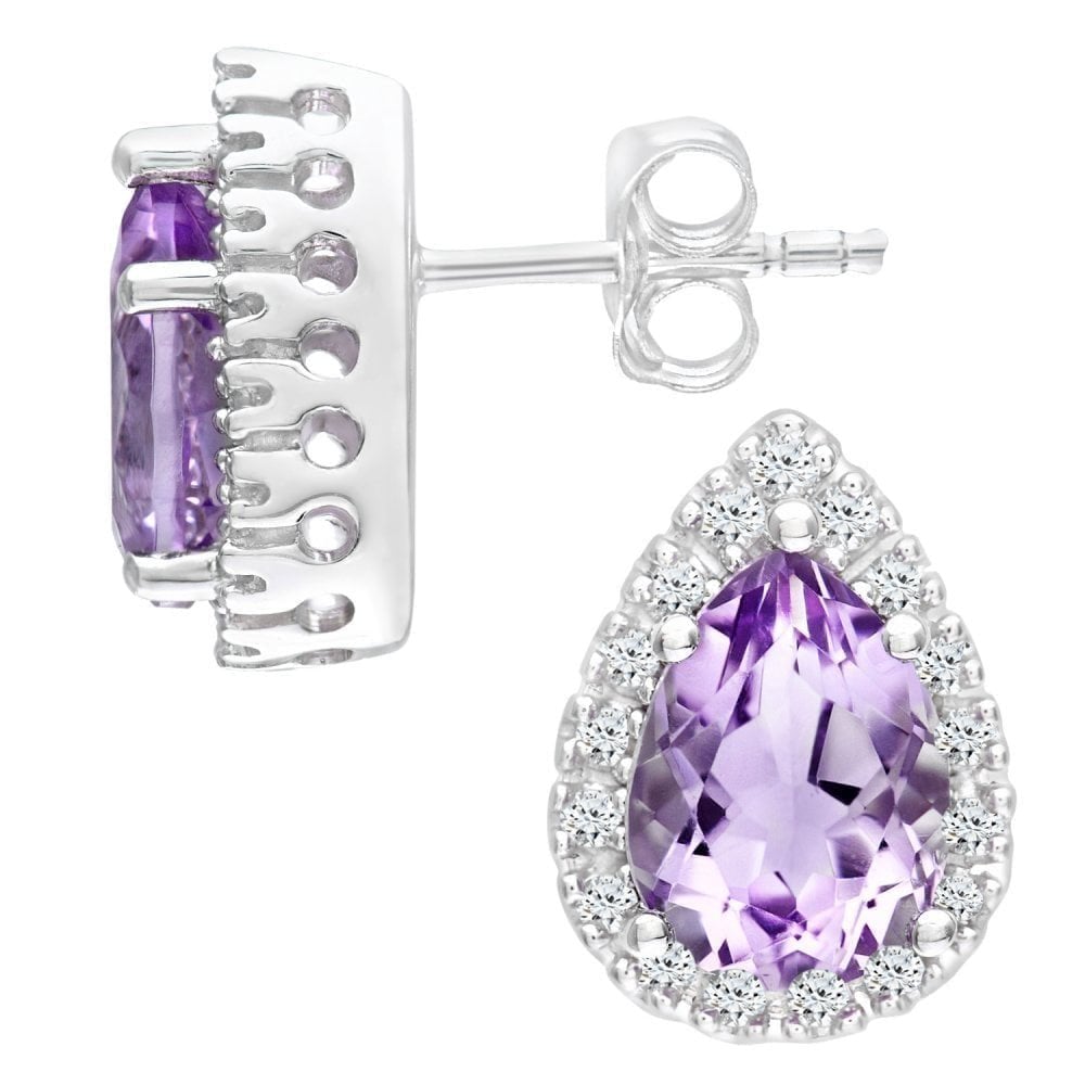 Amethyst Stud Earrings - detail view | Prime Jewellery