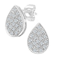 9ct White Gold 0.15ct Natural Diamond Teardrop Cluster Studs