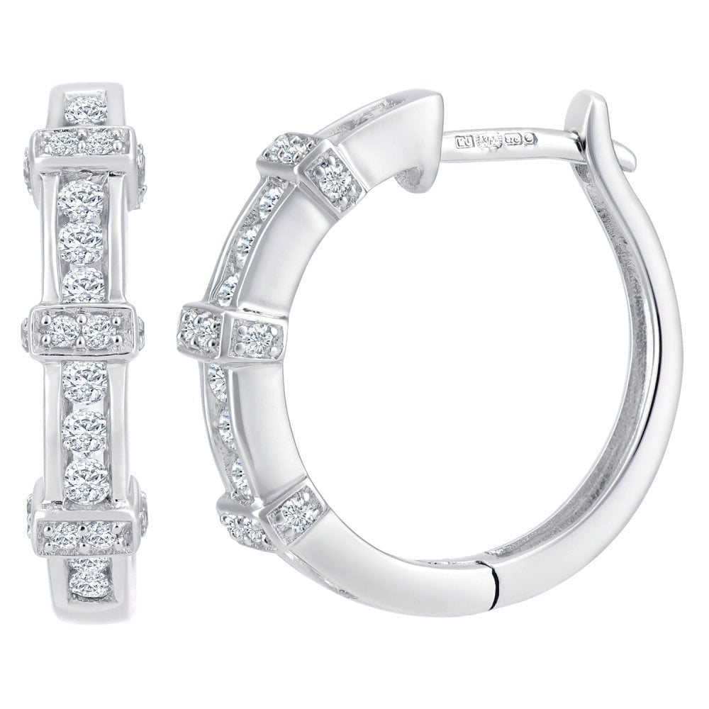 Diamond Hoop Earrings - detail view | Prime Jewellery