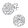Diamond Cluster Stud Earrings 9ct White Gold | Prime Jewellery